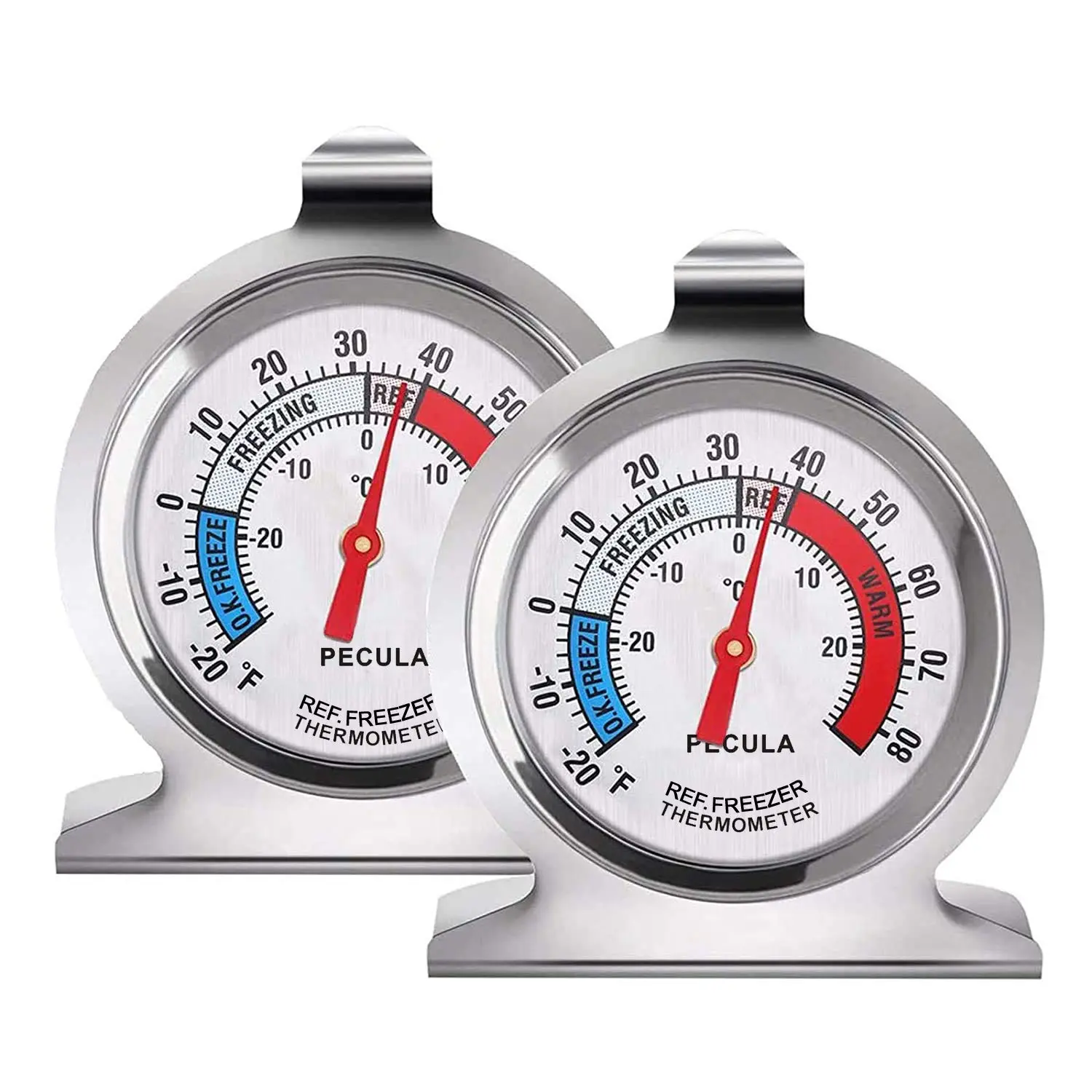 2 pieces of refrigerator thermometers, 30-30°No.C/20-80°F-Type Classic Refrigerator Thermometer for Refrigerators, Freezers and Coolers with Large Dial and Red Indicator
