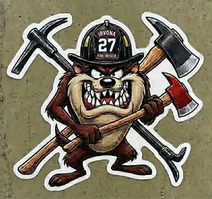 TZ Devil Firefightger Customer Window or Helmet Decal Tiktok