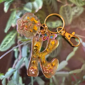 Alphabet letter resin keychain