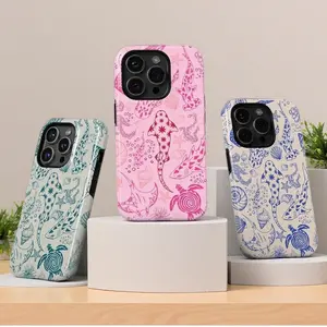 Coral Reef Whale Shark Phone Case for iPhone 17 Pro Max 17 AIR 16 15 14 13 12 11 Pro Max X XS MAX 7 8 Plus Ocean Animal Whale Shark 2 in 1 Dual Layer Protective Cover