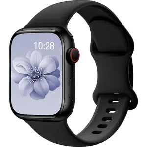 Sport Silicone Band Compatible with Apple Watch Bands 40mm 38mm 41mm 44mm 45mm 42mm 49mm Women Men,Soft Wristband Waterproof Replacement Sport Strap for iWatch Bands Series 9 8 7 6 5 4 3 2 1 SE Ultra