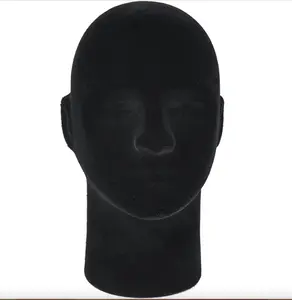 A1 Pacific Male 11" STYROFOAM Foam Black Velvet Like Mannequin Wig Head Display hat Glasses