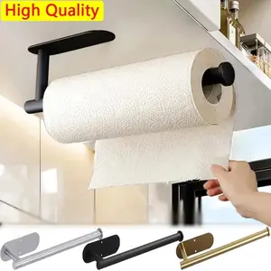 Kitchen Paper Towel Holder Adhesive Tissue Hanger Toilet Roll Paper Dispenser Cabinet Storage Napkin Rack Bathroom Accessories NONE