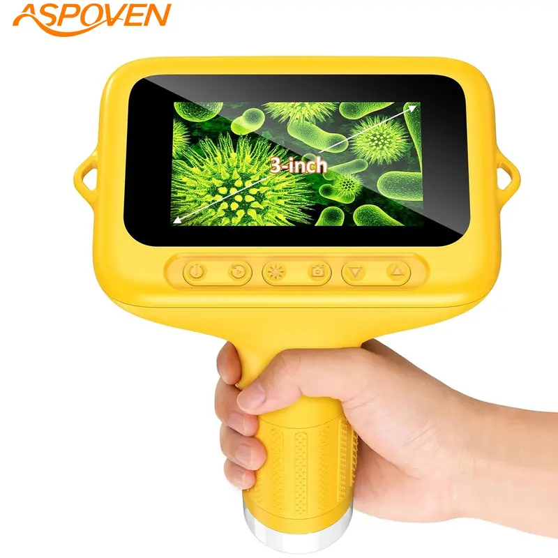 ASPOVEN 2027 Upgraded 4K Compound Microscope, 3" IPS Screen,100X-1000X STEM Educational Science Toys,Multiple Color,Learning tools,Christmas & Birthday Gifts for Age 5 6 7 8 9 10 11 12 Girls & Boys #tiktokshopstockup