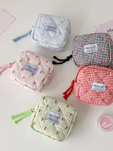 High-Value Cherry Lipstick Bag, Portable Sanitary Napkin Storage Pouch, Travel Mini Earphone Case, Headphone Storage, Student Essential Organizer, Earbuds Gift