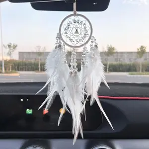 Feather Decor Dream Catcher Design Car Hanging Ornament, Car Rearview Mirror Hanging Decoration, Fashion Car Accessories for Women & Men as Gift, Car Interior Decoration