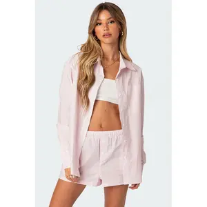 Oversized Pinstripe Button Up Shirt Oversized Pinstripe Button Up Shirt