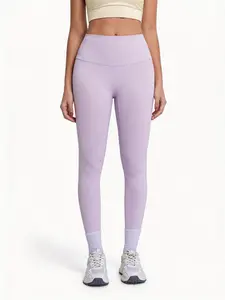 Women's High Waist Yoga Pants, Pure Color Design, High Stretch Knit Fabric, Elastic Waistband, Slim Fit, Perfect for Sports Wear
