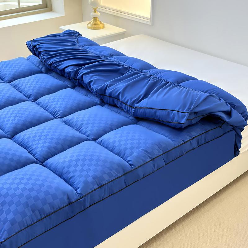 Cooling Mattress Topper, Extra Thick, Plush Quilted Pad with 8-21 Inch Deep Pockets, Overfilled with Breathable Polyester, Mattress Protector- Machine Washable 1000GSM