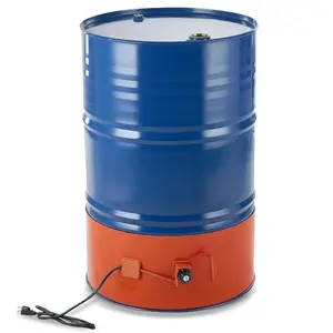 fathersdaygift VEVOR Metal Drum Heater, 1200 Watt 10 inch Width, Pail Heating Band for 55 Gallon Barrel, 86-302 Adjustable Thermostat, High Efficiency Silicone Grease Keg Heater, FCC Listed Orange
