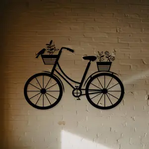 Bicycle Wall Art, 1 Count Bicycle Shaped Iron Wall Decor, Modern Unique Artistic Wall Decor for Home Living Room Bedroom Office