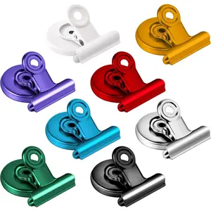 8 Pack Strong Magnet Clips for Fridge, Refrigerator, Classroom, Whiteboard, Office - Heavy Duty Magnetic Clips for Photos, Locker Decorations for Girls, Kids Iron Metal Set Transparent Pad beaded flowers