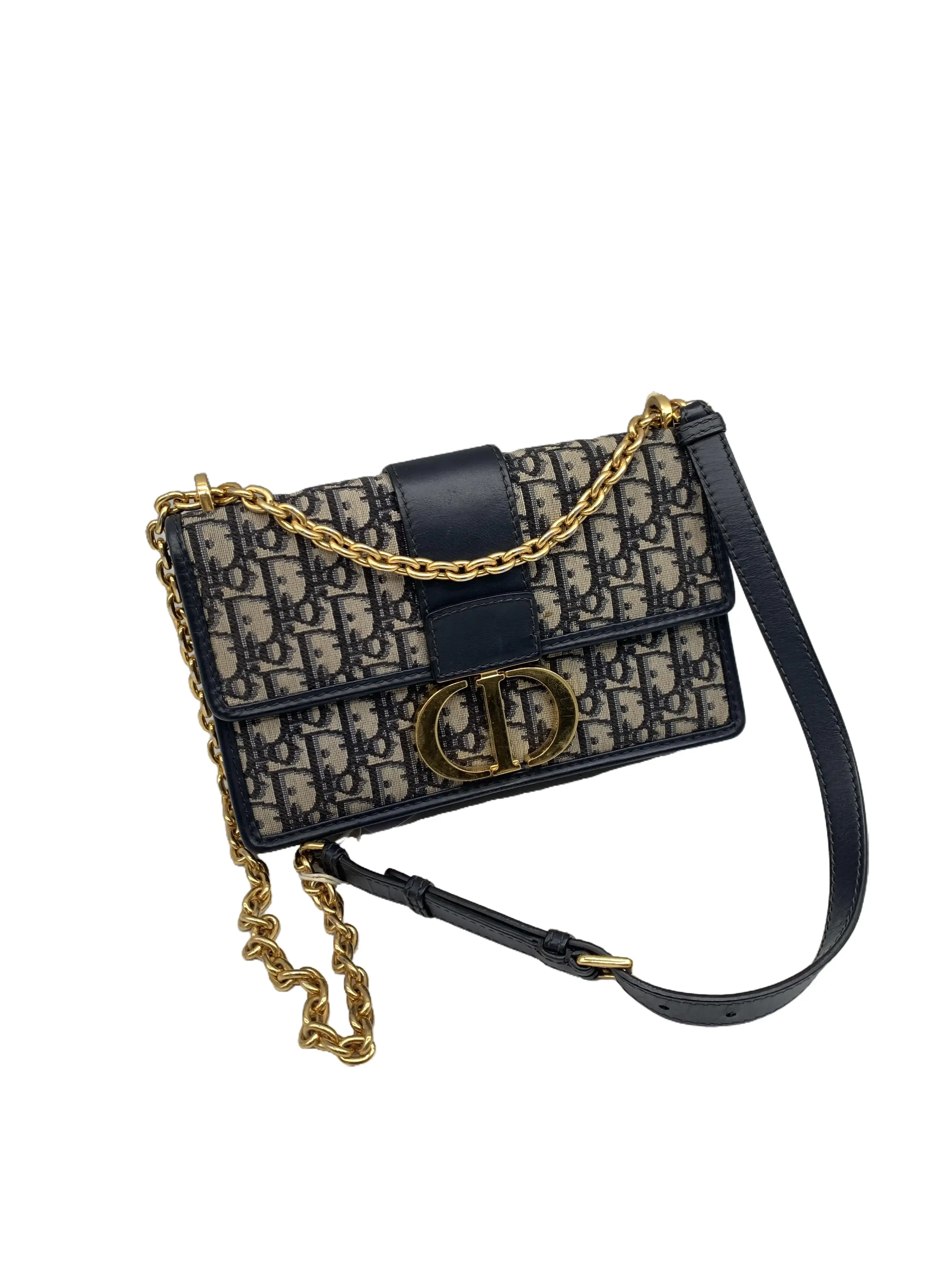 Pre-owned Dior Blue Oblique Jacquard Chain Shoulder Crossbody Bag/YJ07104243/4243