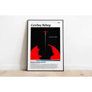Cowboy Bebop Movie Poster, Cowboy Bebop Poster, Cowboy Bebop Print, Movie Poster, Midcentury Art, Minimalist Art, Vintage Poster, Wall Decor