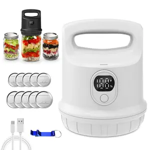 Wireless Vacuum Sealer designed specifically for Mason jars. One-touch vacuuming preserves freshness and saves space. Features a 2000mAh battery with dual-mode smart operation, compatible with both wide-mouth and standard-mouth jars.