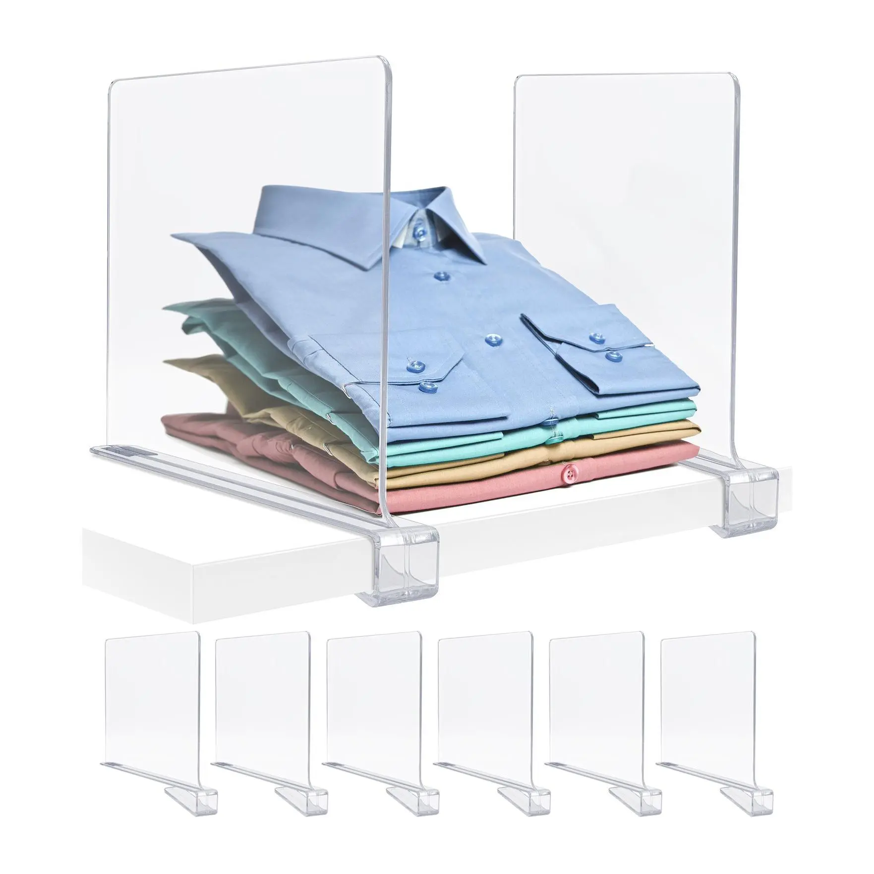 Sorbus Acrylic Shelf Dividers - 6 Set Sorbus Acrylic Shelf Dividers - 6 Set