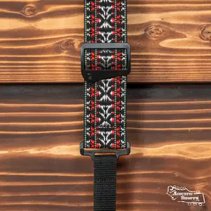 D'Addario 20N00BJ Woven Hootenanny Banjo Strap - Red and Silver