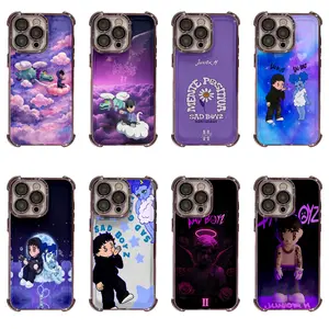 Fashionable Sad Boyz Singer Y2K Style Junior H INS Purple Phone Case For iPhone 17 16 15 14 13 12 11 Pro Max Plus Air Anti-Fall Protective Drop-proof Gift Unique Design