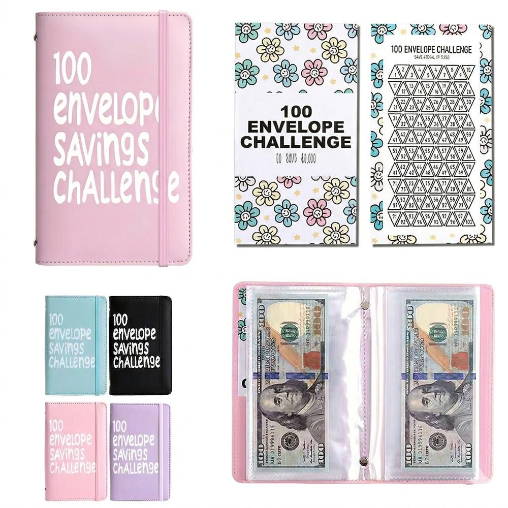 100 Days Saving Challenge Coin Envelope BudgetStorage Book - Binding Covers With Daily Savings Tracker,Habit-Forming System, And Cash Savings Goal Of $5050Develop A Consistent Savings Habit