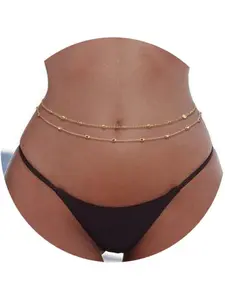 Gold Plated Waist Chains Body Chains for Women Stainless Steel Bikini Belly Chains Layered Summer Beach Body Jewelry Adjustable