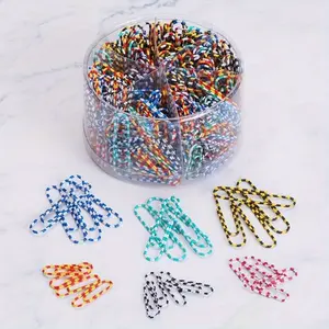 1 box Paper Clips, 400pcs 1.1" & 150pcs 2", with Storage Container - for School, Home, Library - Ideal for Thick Documents, Bookmarks, Business Cards - Clips for Paper, Document Organization, Office Supplies, Vibrant Office Supplies