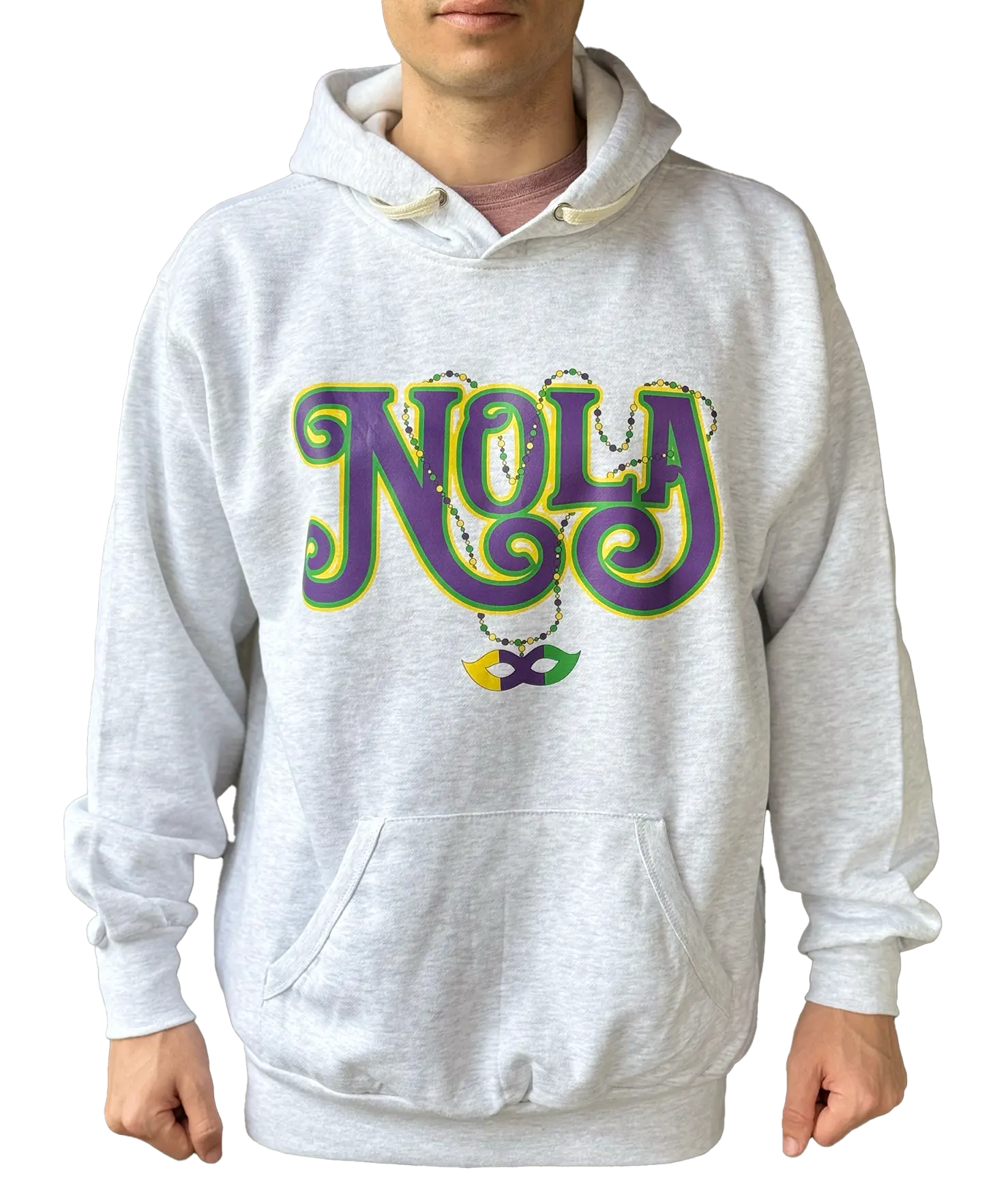Nola Mardi Gras Ash Hooded Sweatshirt