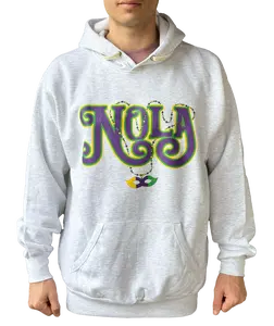 Nola Mardi Gras Ash Hooded Sweatshirt