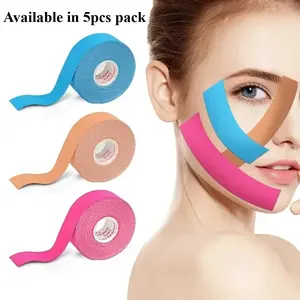 Non-Invasive Facial Lifting Anti Wrinkle Tape 2.5cm X 5 Pieces, High Elasticity Low Irritation Breathable Material, Suitable for Forehead Eye Area Neck, Face Lifting Tape