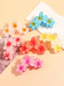 Colorful Flower Design Hair Clips, Hair Clip Set, Cute Hair Accessories for Women & Girls, Minimalist Headwear Suitable for Thick Hair