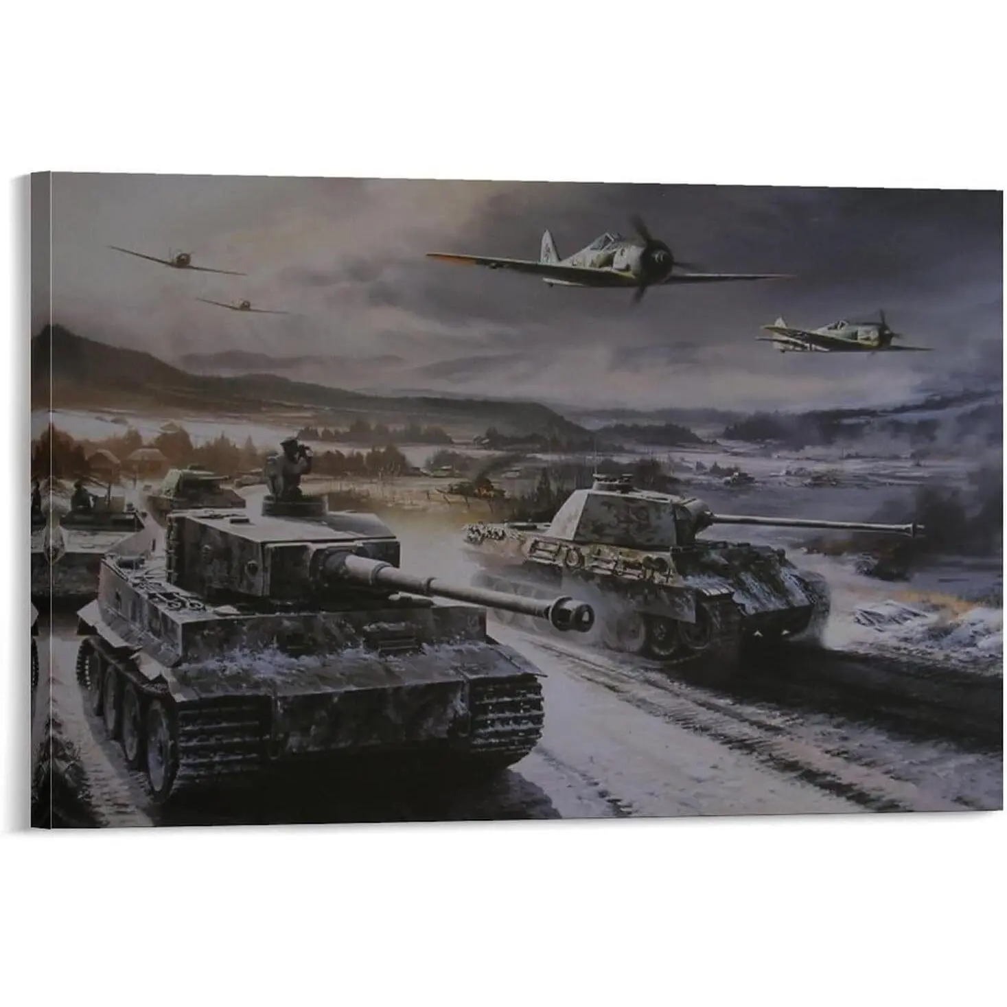 Vintage World War II Tank Airplane Retro Poster Canvas Painting Wall Art Poster Decor Room Gifts Decoration Colorful Ornaments Photo Artistic