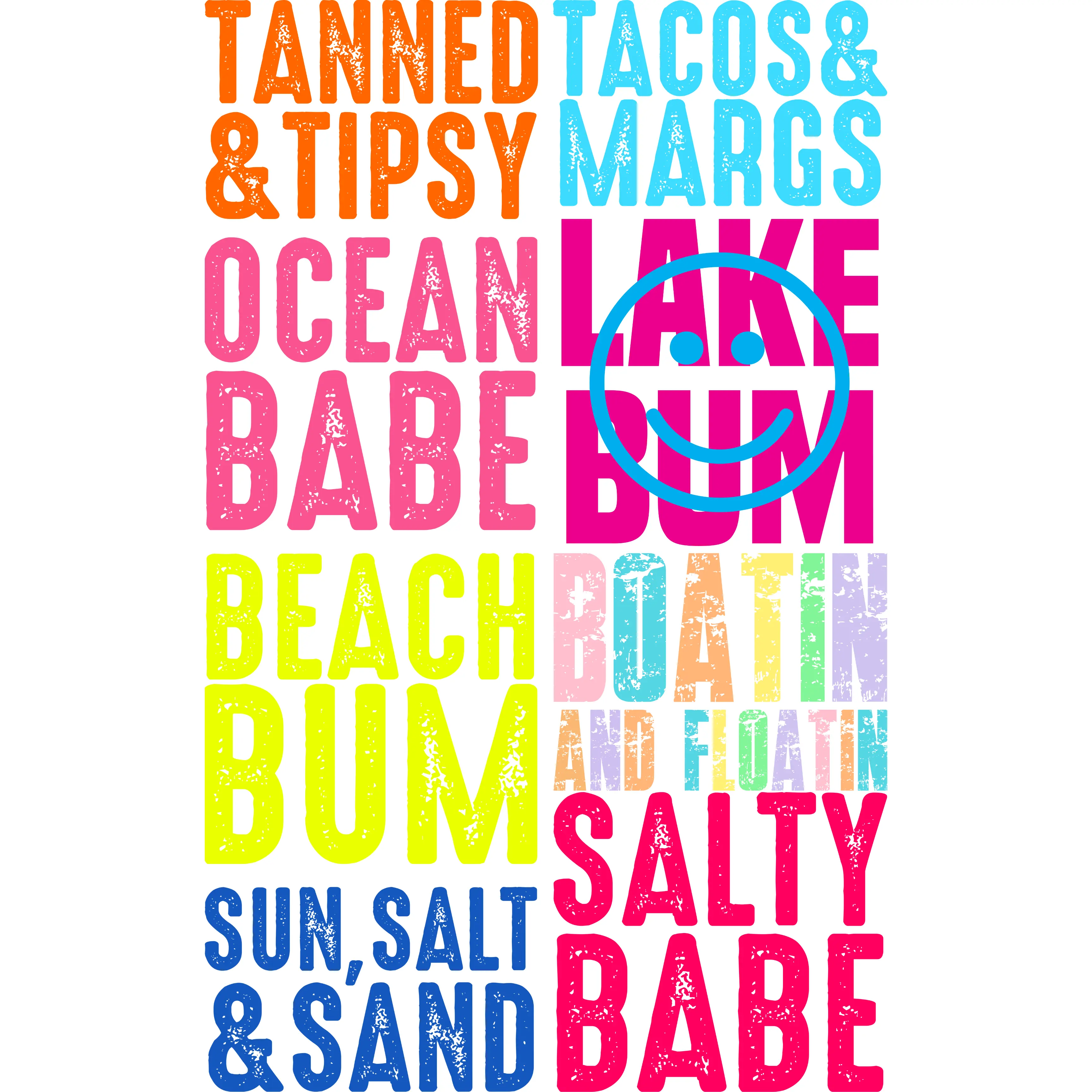 TANNED & TIPSY PREMADE GANGSHEET  - 22X36  DTF TRANSFERS - DIRECT TO FILM