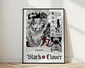 Black Clover Poster, Asta Anime Inspired Art Print, Fantasy Wall Decor (No Frame)