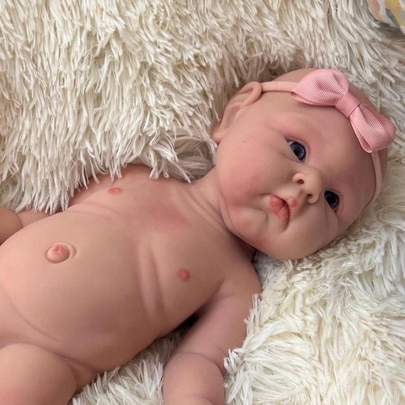 Lifelike Silicone Baby Doll with Open Mouth for Pacifier - 19 inches long