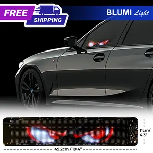 BLUMILIGHT Programmable Flex LED Display for Car Decor, Devil Eyes Light With APP Control, DIY Pattern Animation, Anniversary Gift For St Patrick Day