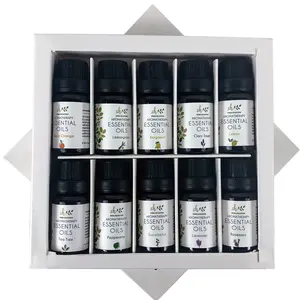 SCENT SORCERESS 10-Piece 10ml/0.34 oz Essential Oil Set, Aromatherapy Diffuser Oils, Natural Fragrance Rose Lemon, Essential Oil Pack for Diffuser, Humidifier, Massage, Candle, Hair & Skin Care, Lily Basil Rose Tea Tree Spice Sweet Orange, Best Gift