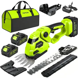 21V Cordless Garden Hedge Trimmer, 220mm Electric Shrub Cutter with Battery and Charger, Portable Bush Trimmer with Storage Bag