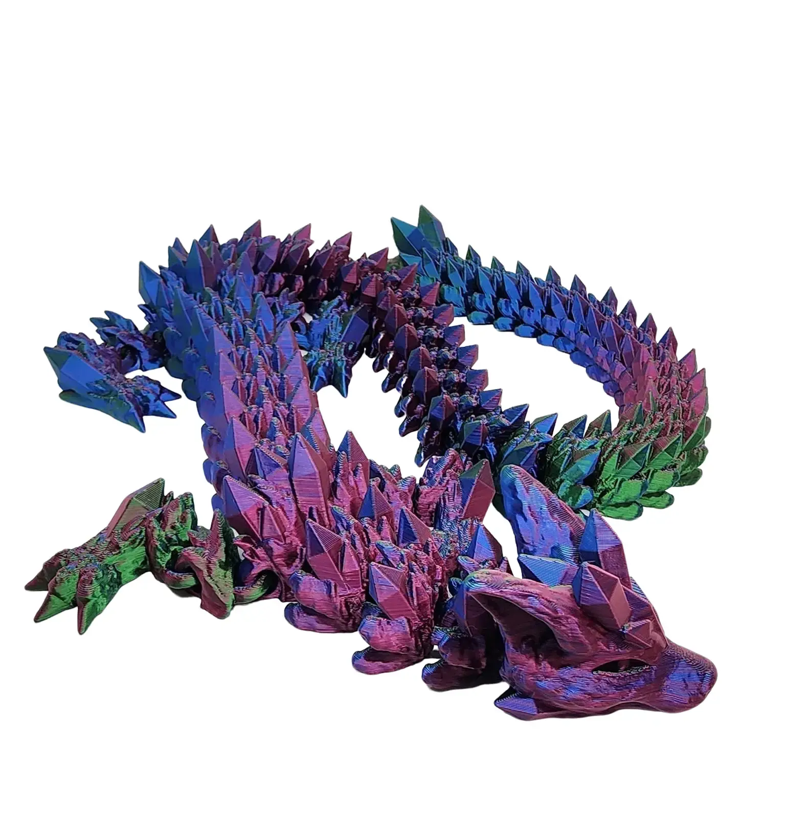 28 Inch Wolf Crystal Dragon Articulating 3D Printed Mothers Day Gift Decor Eye Room Ornaments