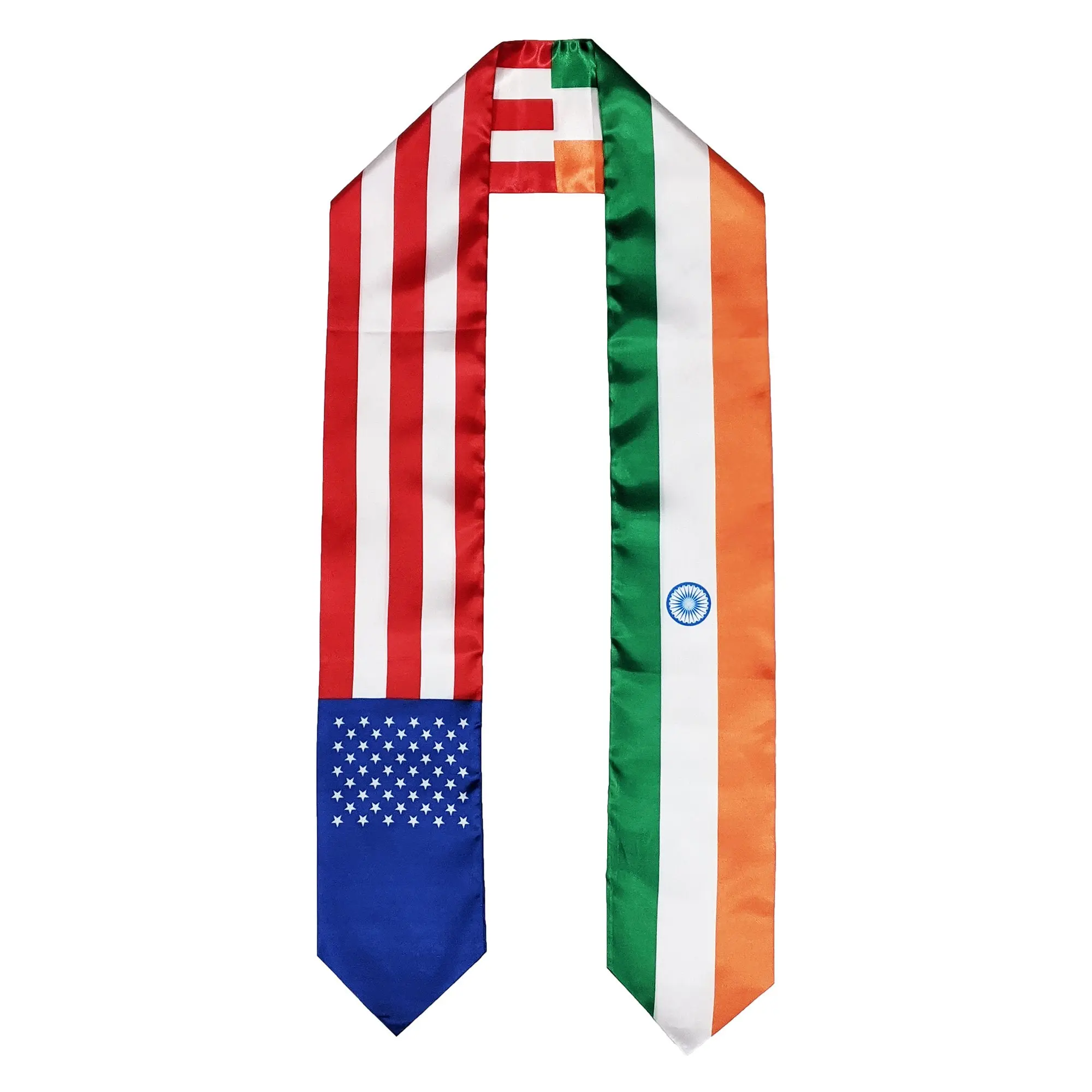India Flag Graduation Stole, Sash, American, Scarf, Gift, Students, High Quality, High School, College, Scarves, Adults, Men and Women, Satin