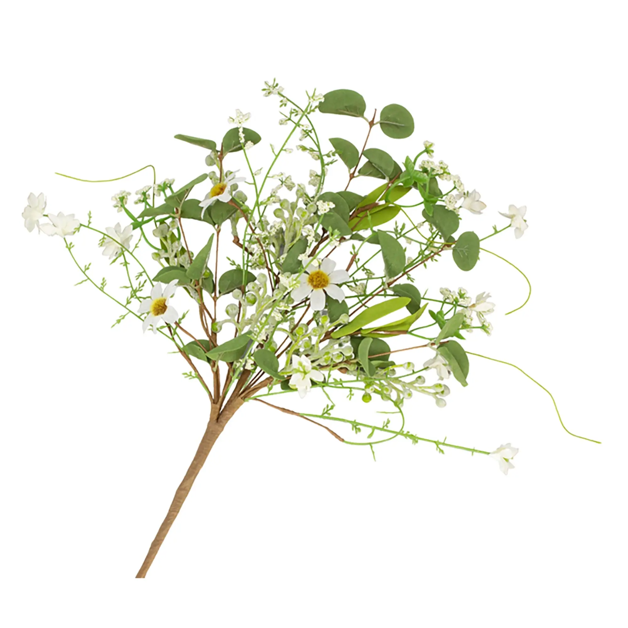 Mini Daisy Wildflower Spray Bush 18 Inch, Artificial Greenery Stem, Spring Filler for Wreaths and Arrangements