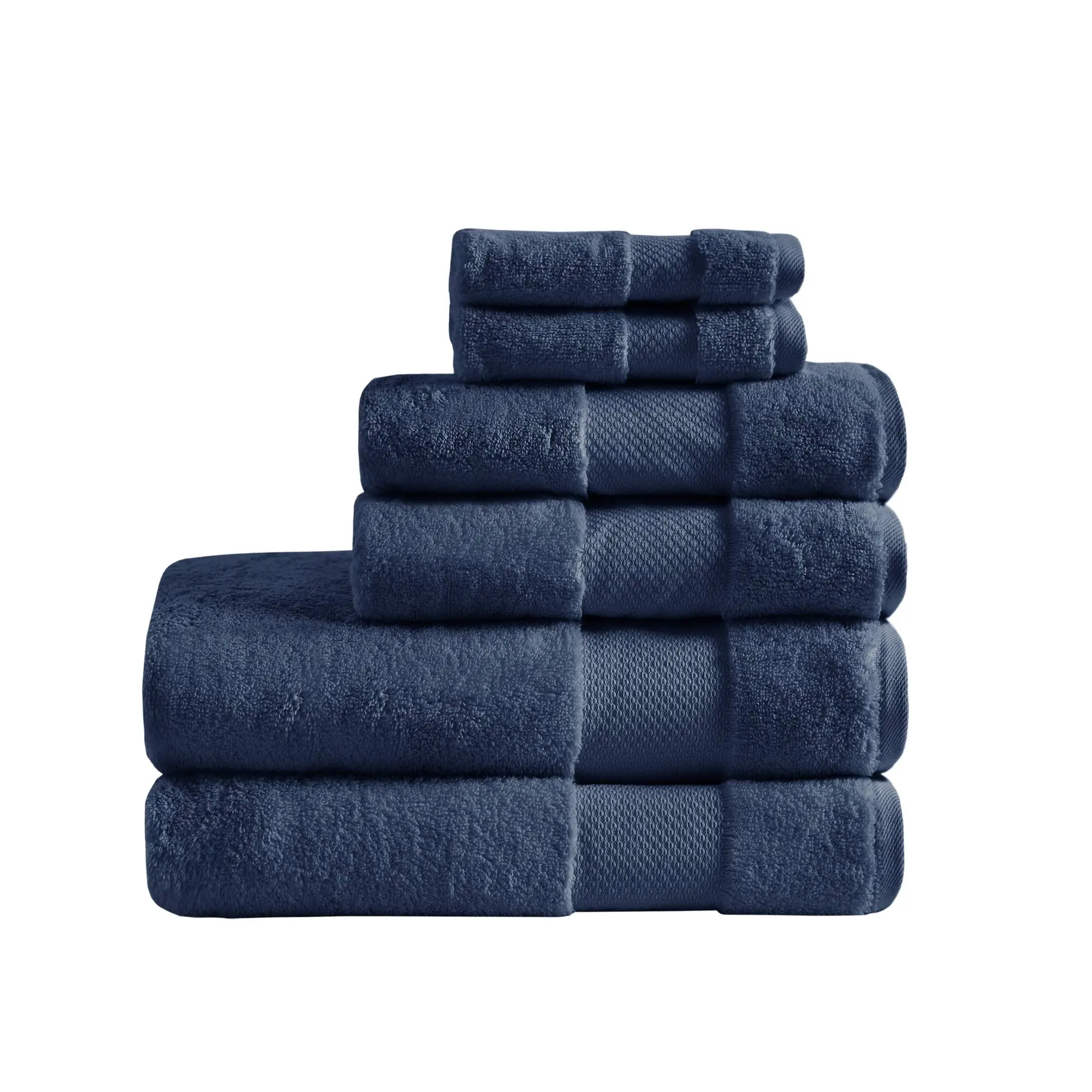 Cotton 6 Piece Bath Towel Set, Turkish Cotton 600Gsm Luxury Premium Thick Soft Abosorbant Hotel Bathroom Towel Set Shower Hand Face Washcloths, Assorted Sizes