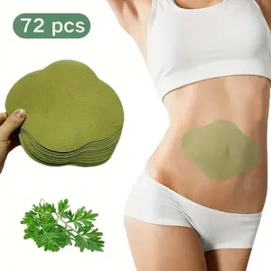 Belly Patch, Wormwood Belly Patch, Natural Herbal Belly Patch, Hot Moxibustion Belly Button Wormwood Patch for Abdomen and Waist, Anti-Allergy and No Irritation（72） Gentle