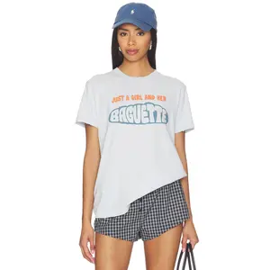 Junk Food Just A Girl And Her Baguette The Vintage Tee in Dream