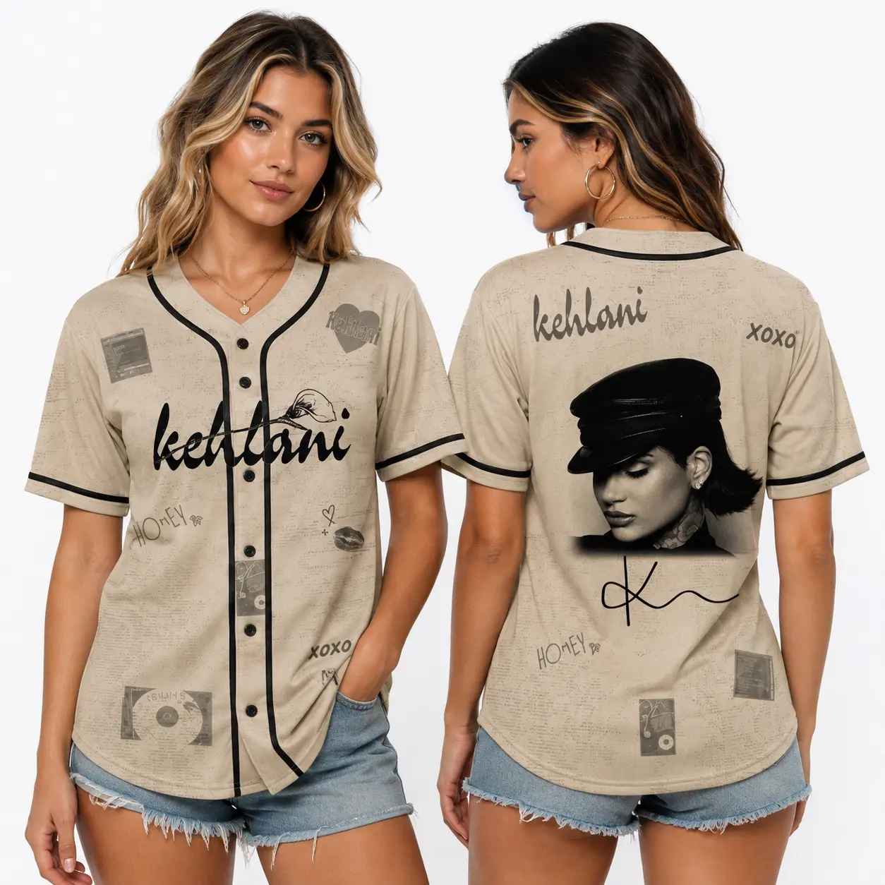 Kehlani World Tour 2026 Baseball Jersey, Unisex Vintage Streetwear Short Sleeve Shirt Button-Up Retro Tour Style, Hip Hop Merch, Gifts