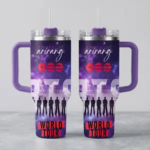 Arirang 2026 Purple Galaxy Fan Merch Cup, ARMY BangTan Tumbler 40oz, 40oz/20oz Insulated Cup, Gift for Fans