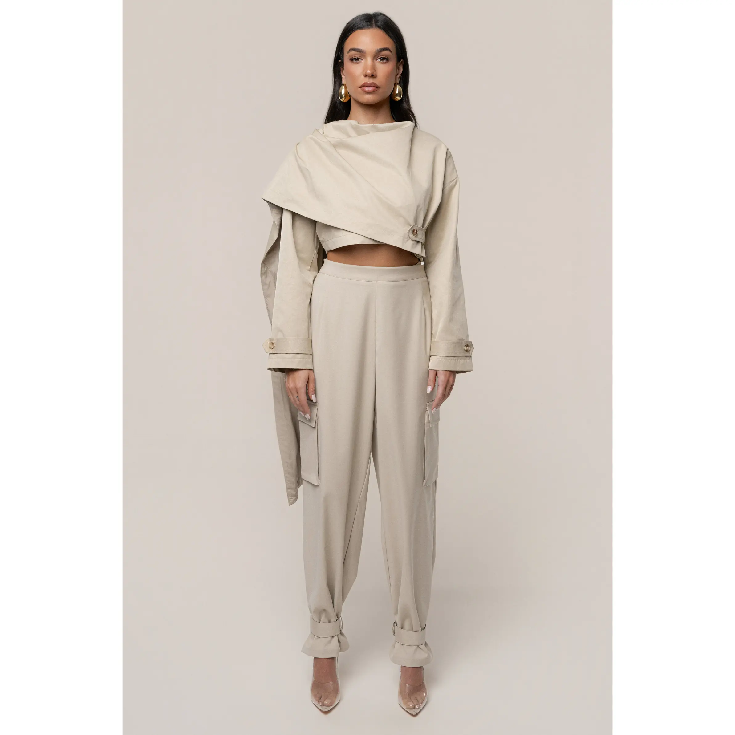 Khaki Next Level Cape Jacket