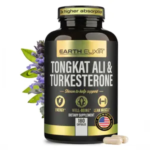 EARTH ELIXIR Tongkat Ali & Turkesterone Dietary Supplement with Energy Benefits and Support for Muscle Health