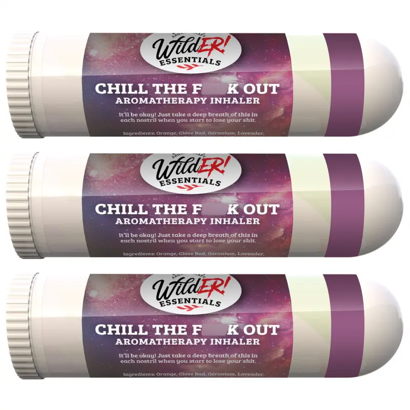 Wild Essentials 3 Pack of Chill The F Out Aromatherapy Nasal Inhalers Made with All Natural, Premium Grade Essential Oils to Help Calm Your Spirit - Relaxing