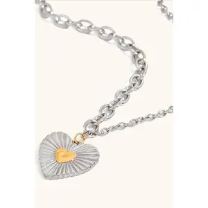 18K Stainless Steel Tarnish Free Waterproof Neck | 40NK9504: TWO TONE