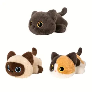 30cm/11.81in Furry Cat Plush Toy Cuddly Stuffed Animal Kitten Doll Perfect for Halloween, Easter, Christmas & Birthday Gifts