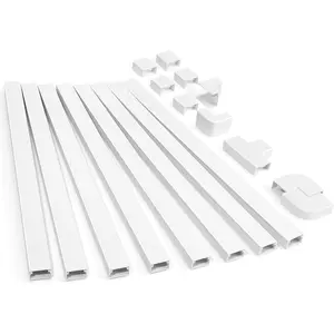 126In Cord Hider Kit, Zhiyo Cord Cover for Wall Mounted TV, Paintable Wire Cover for Cords, TV Cable Hider Wall Kit, Cable Cover Wire Management, White Cords Concealer, 8 X L15.7In W0.95In H0.55In ZhiYo